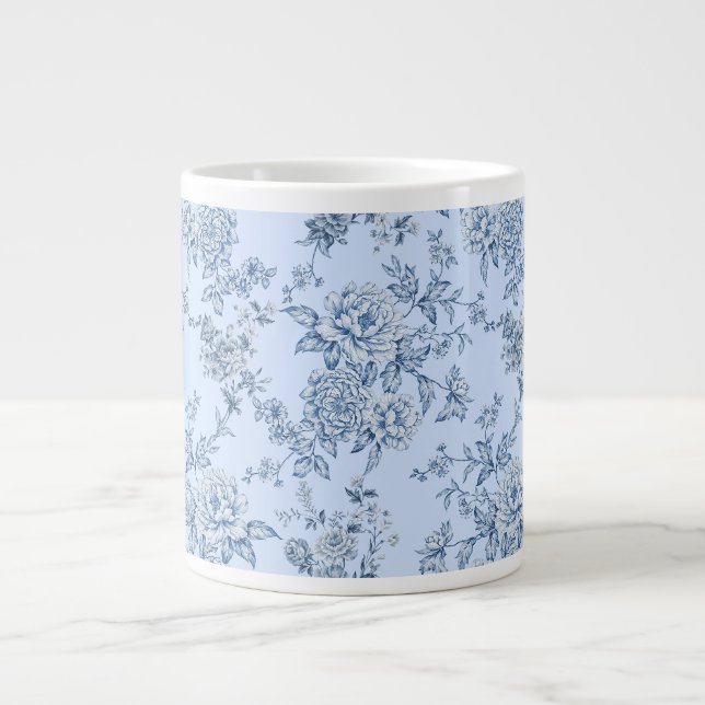Blå Toile  Jumbo Mugg (Framsidan)