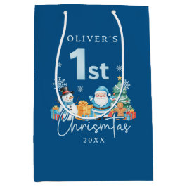 Blå tomten 1:a jul med Snögubbe, Träd och Gi