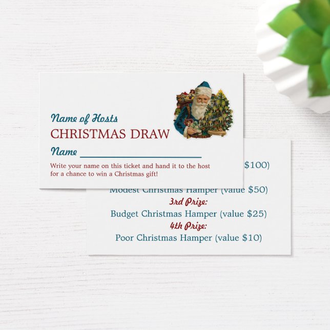 Blå tomten, jultomten Party Raffle Biljett (Skivbord)