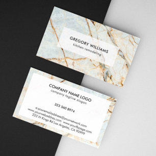 Blå ton och guld marble struktur visitkort
