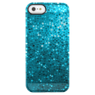 Blå toner Faux Glitter och Sparkless Clear iPhone SE/5/5s Skal