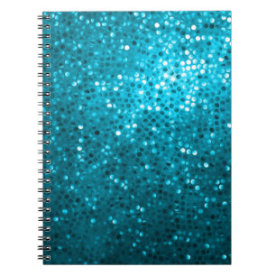 Blå toner Retro Glitter och Sparkles 2 Anteckningsbok Med Spiral