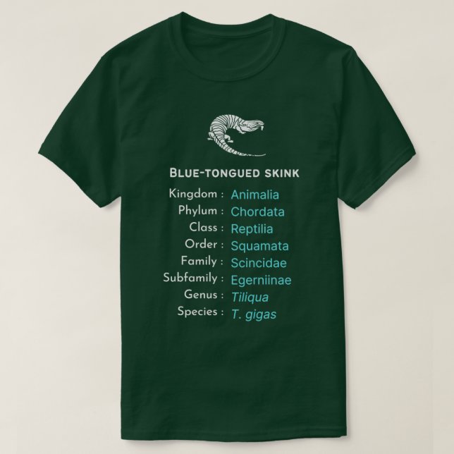 Blå tongued Tegu-presentreptile älskare Skink-ägar T Shirt (Design framsida)