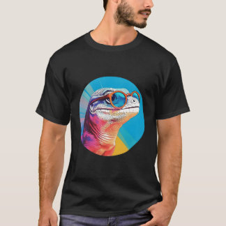 Blå tongurad bakåtsolja av skink t shirt