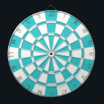 Blå topoaz och vit darttavla<br><div class="desc">Blått Topaz och Vita Dart Board</div>