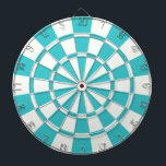 Blå topoaz och vit darttavla<br><div class="desc">Blått Topaz och Vita Dart Board</div>