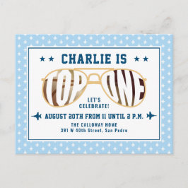 Blå toppOne-piloten mot första födelsedag Vykort