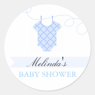 Blå torklina Modern Baby Shower-dekal Runt Klistermärke