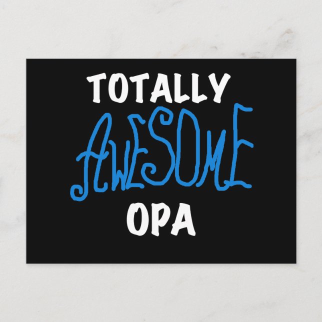 Blå Totalt Awesome Opa T-shirts och presenter Vykort (Framsida)