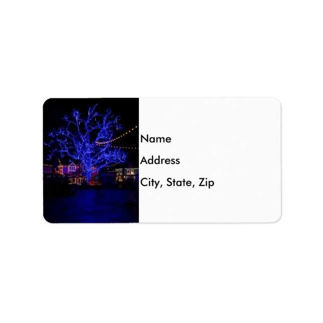 Blå Träd Adressetikett (Framsidan)