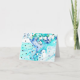 Blå trådar med polka dots notecard kort