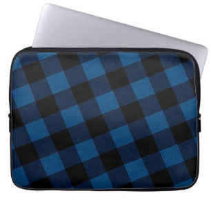 Blå trädfällarskotskrutsmönster laptop fodral