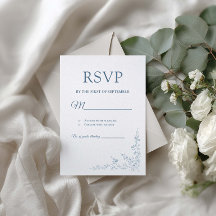 Blå trädgård botanisk RSVP-kort