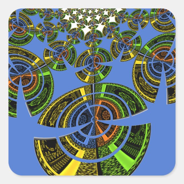 Blå tradition fyrkantigt klistermärke (Framsida)