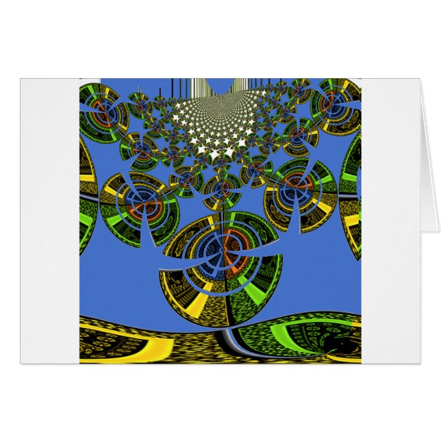 Blå tradition hälsningskort (Framsidan Horizontal)