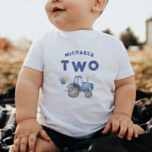 Blå Traktor 2-års Födelsedags T-Shirt