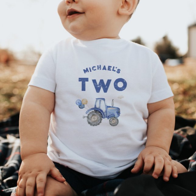Blå Traktor 2-års Födelsedags T-Shirt (Skapare uppladdad)