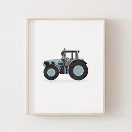 Blå Traktor Barnkammardekor Poster