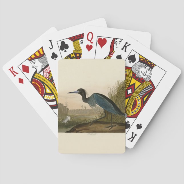 Blå Tranakran Audubontryck Kustkonst Spel Kort (Baksidan)