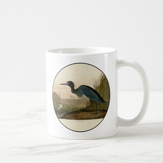 Blå Tranakrani Audubontryck Kustkonst Kaffemugg (Höger)