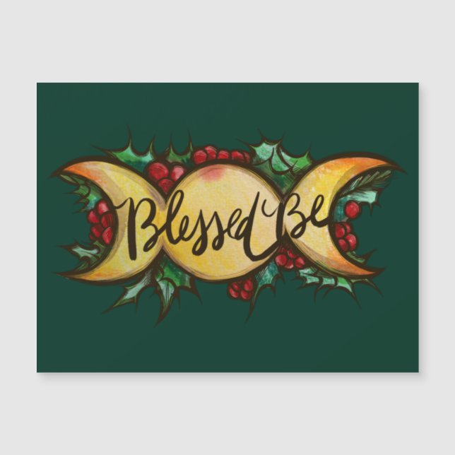 Blå trefaldig Måne Goddess Holly Yule (Framsida)