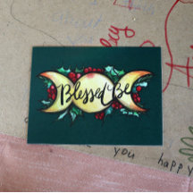 Blå trefaldig Måne Goddess Holly Yule