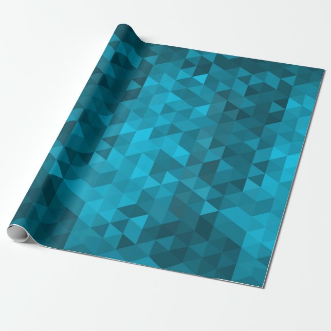 blå triangelbakgrund abstrakt mönster låg poly presentpapper (Utrullad)