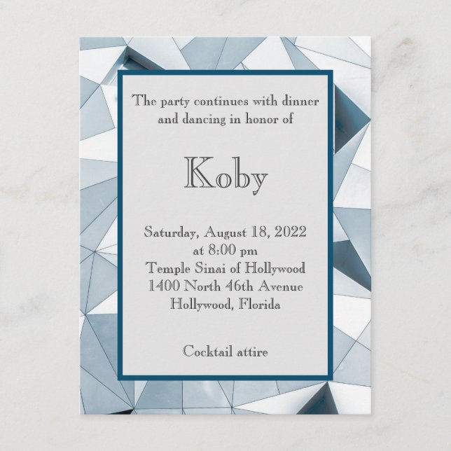 Blå triangeln inneslutningskort tilläggskort (Framsida)