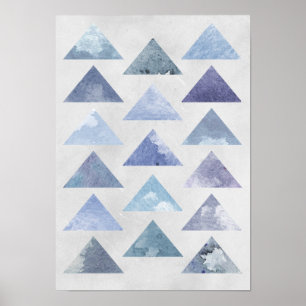 Blå trianglar poster