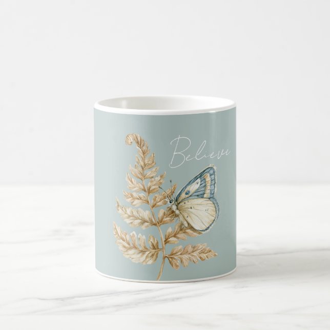 Blå Tro Fjäril Kaffemugg (Center)