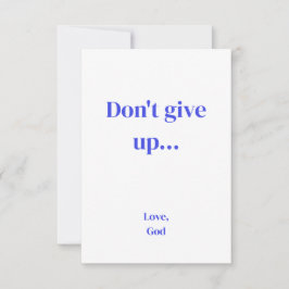 Blå tro ge upp... Kärlek, guds anteckningskort