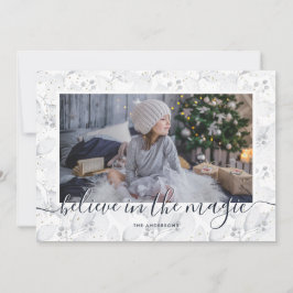 Blå Tro på magin Foto Julkort