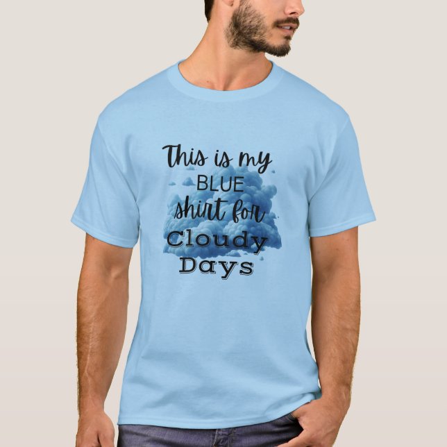 Blå Tröja för Molniga Dagar Grafisk T-Shirt (Framsida)