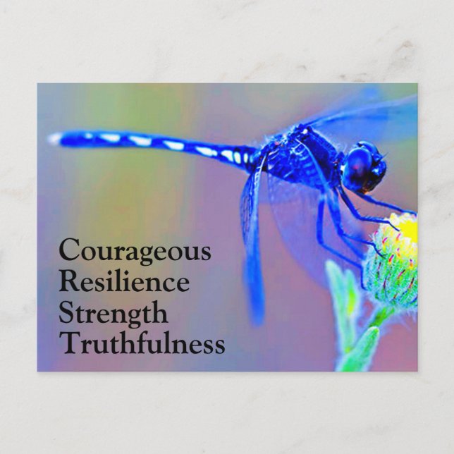 Blå Trollsländas Andliga Egenskaper Postkort Vykort (Framsida)