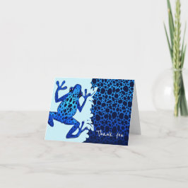 Blå tropiska grodor-Tackkort - blank Tack Kort