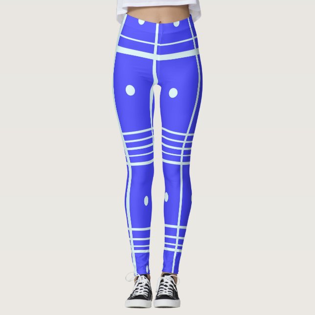 Blå tryckta leggings (Framsida)