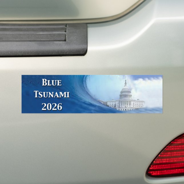Blå tsunami-valet 2026 bildekal (På Bil)