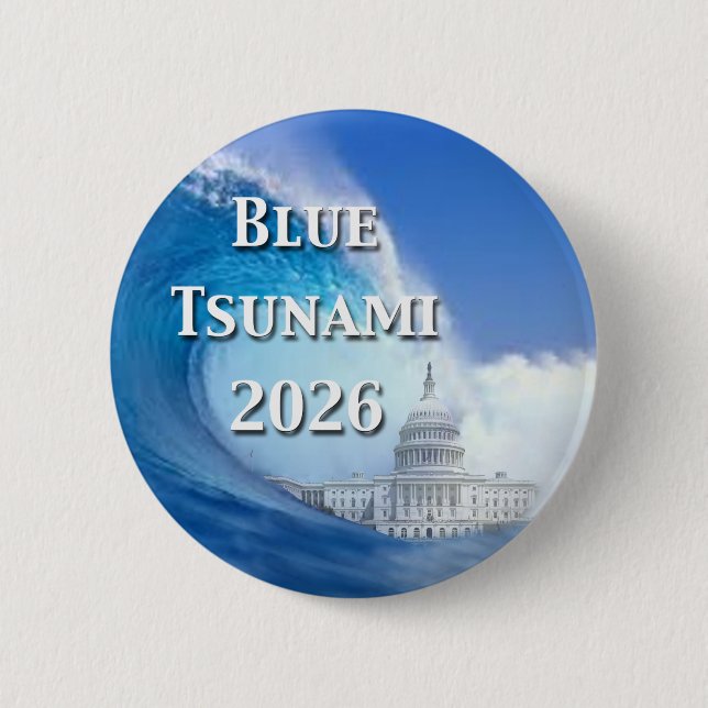 Blå Tsunami-valet 2026 Knapp (Framsida)
