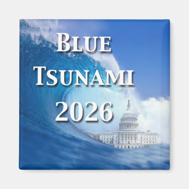 Blå Tsunami-valet 2026 Magnet (Framsidan)