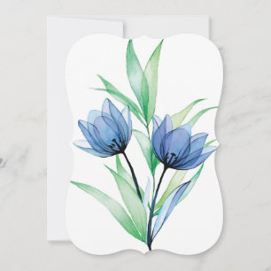 Blå tulpanblomma anteckningskort