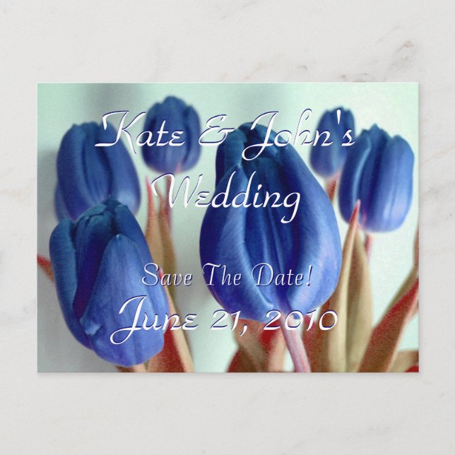 Blå Tulpaner Meddelande Vykort (Framsida)