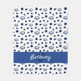 Blå turer, pom Poms, Megafone Mönster Fleecefilt