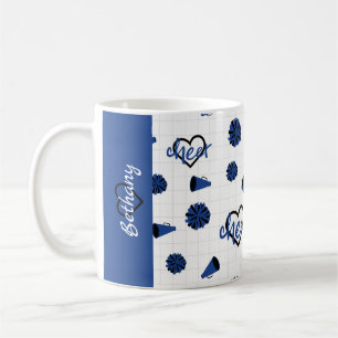Blå turer, pom Poms, Megafone Mönster Kaffemugg
