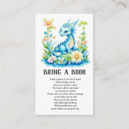 Blå turkos Dragon Baby Shower, ta med Bok Tilläggskort