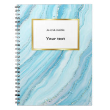 Blå Turkos och Guld Marmor | ditt namn