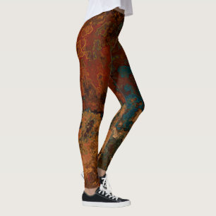 Blå, turkos- och rosenmarmor-Abstrakt Leggings