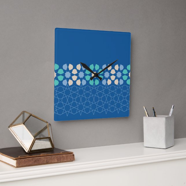 Blå turkos Tranquilitet Fyrkantig Klocka (Kontor)