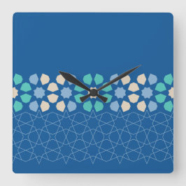 Blå turkos Tranquilitet Fyrkantig Klocka