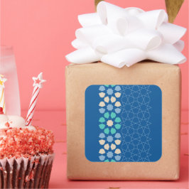 Blå turkos Tranquilitet Fyrkantigt Klistermärke