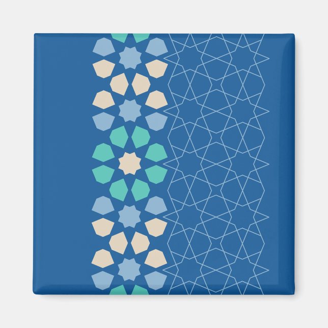 Blå turkos Tranquilitet Magnet (Framsidan)